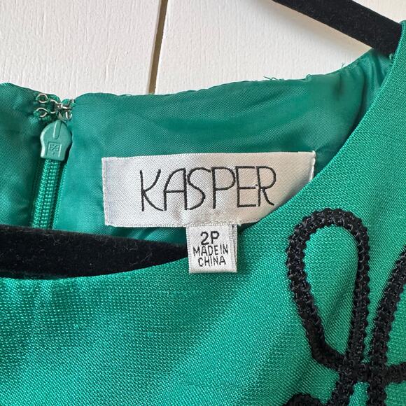 Kasper Emerald Green Sheath Dress size 2P - Picture 3 of 9